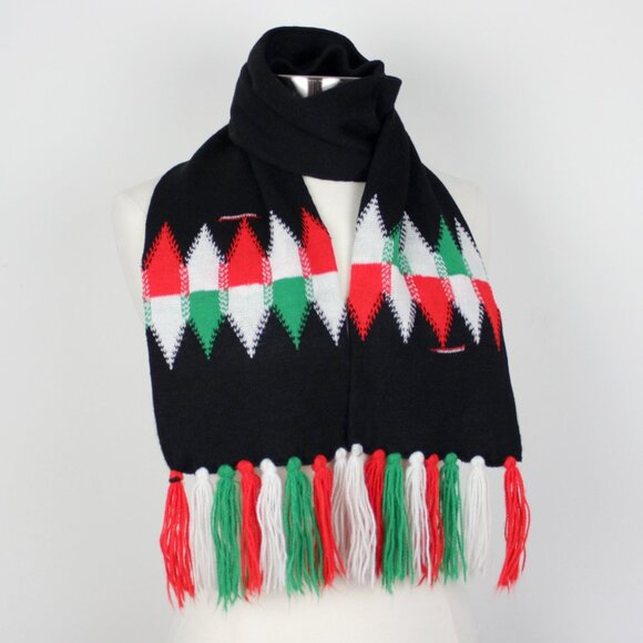 Vintage Unisex 63" Christmas Scarf with Tassel Fringe - Picture 3 of 7
